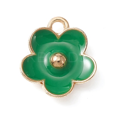 Light Gold Plated Alloy Enamel Pendants ENAM-YW0002-20F-1