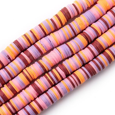 Handmade Polymer Clay Beads Strands CLAY-R089-8mm-T007-1