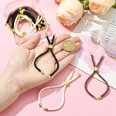 12Pcs 3 Colors Nylon Cords Bracelet Makings Fit for Connector Charms AJEW-YW0001-40C-1