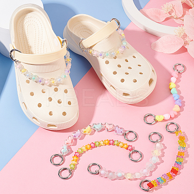 1 Set Flower & Heart & Bear & Star Transparent Acrylic Beaded Shoe Chains FIND-PH0009-97-1