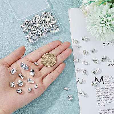 120Pcs 12 Style Teardrop Horse Eye Square Sew on Rhinestone RGLA-DC0001-03-1