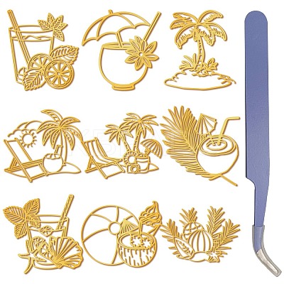 Nickel Metal Waterproof Self-Adhesive Picture Stickers DIY-WH20016-058-1