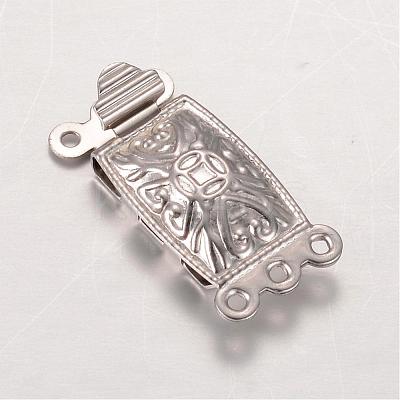 Tarnish Resistant Rectangle 304 Stainless Steel Box Clasps STAS-L183-03-1
