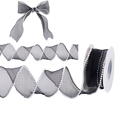 5 Yards Acrylic Fibers Wrinkle Ribbon OCOR-WH0070-210A-1
