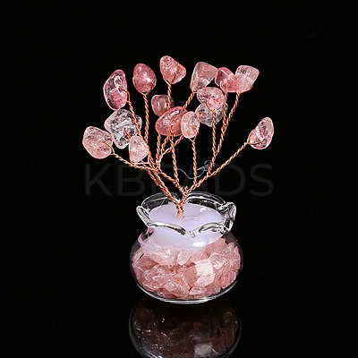 Natural Strawberry Quartz Chips Tree Decorations PW-WG5CB05-09-1