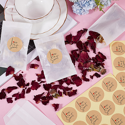 120Pcs Flat Translucent Glassine Waxed Paper Treat Bags Cookie Bags STIC-CP0001-11E-1