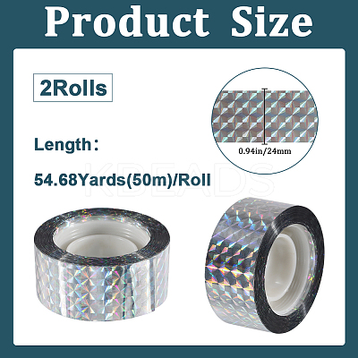 Holographic Laser Shining Bopp PET Plastic Scrapbook Decorative Adhesive Tapes AJEW-WH20010-47A-01-1