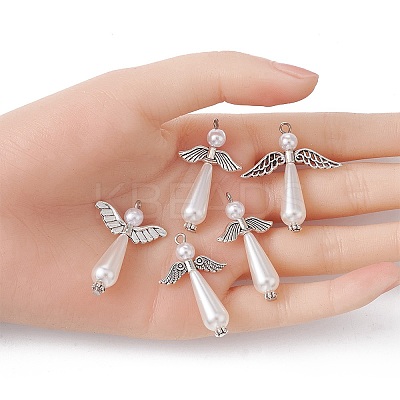 16Pcs 2 style Acrylic Imitation Pearl & Alloy Charms FIND-YW0003-99-1