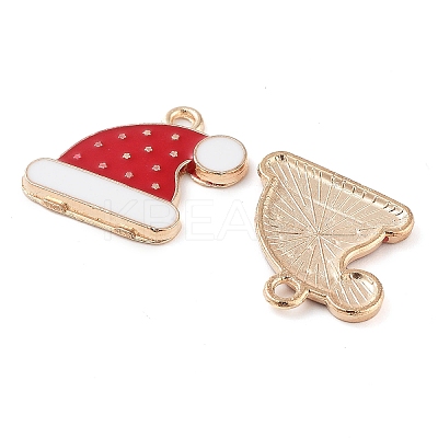 Christmas Theme Barrel Plating Alloy Enamel Pendants PALLOY-S192-01KCG-03-1