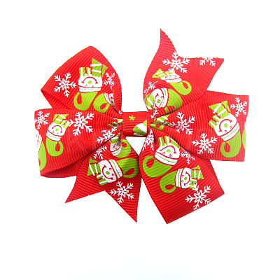 Christmas Grosgrain Alligator Hair Clips OHAR-Q053-M-1