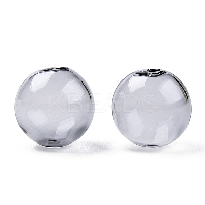 Transparent Blow High Borosilicate Glass Globe Beads GLAA-T003-09G-1