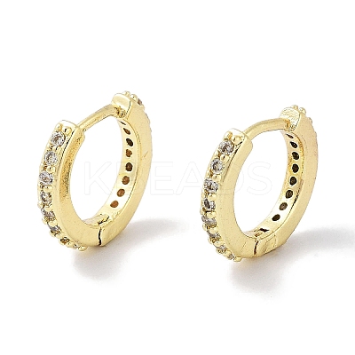 Brass Pave Cubic Zirconia Hoop Earrings for Women EJEW-L269-122G-1