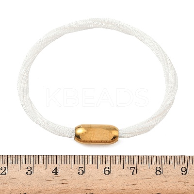 304 Stainless Steel with Polyester Metallic Cord Bracelets for Women BJEW-Z145-01G-32-1