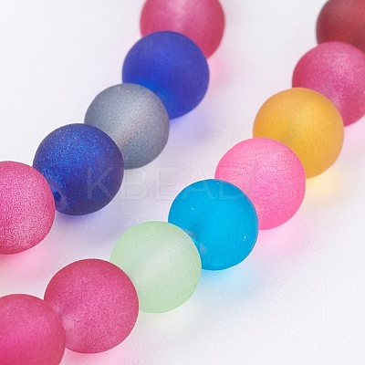 Frosted Glass Beads Strands FGLA-MSMC001-03-1