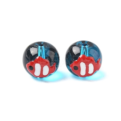 Ocean Theme Handmade Glass Enamel Beads LAMP-D304-02H-1
