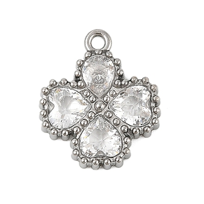 304 Stainless Steel Rhinestone Pendants STAS-E547-06A-P-1
