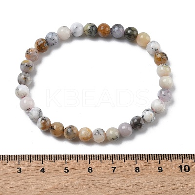 Natural Green Opal Round Beads Stretch Bracelets for Women BJEW-Z158-03L-04-1