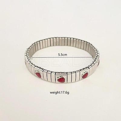 304 Stainless Steel Enamel Stretch Bracelets for Women FS-WG7EEC2-02-1