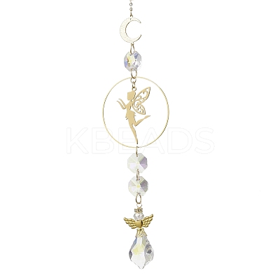 Alloy & Brass Fairy Hanging Suncatchers HJEW-JM04246-1