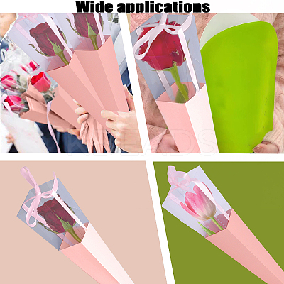 Cone Iridescent Paper Single Rose Packaging Gift Boxes CON-WH0085-50B-1