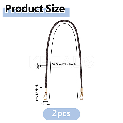 PU Imitation Leather Braided Bag Handles PURS-WH0005-96A-04G-1