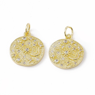 Brass Micro Pave Cubic Zirconia Pendants KK-E068-VC008-1
