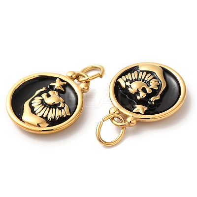 Ion Plating(IP) 304 Stainless Steel Enamel Pendants STAS-A080-43G-07-1