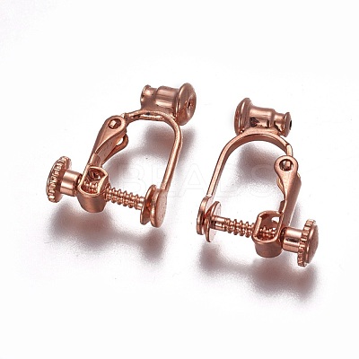 Brass Screw Clip-on Earring Converters Findings KK-F785-04RG-1