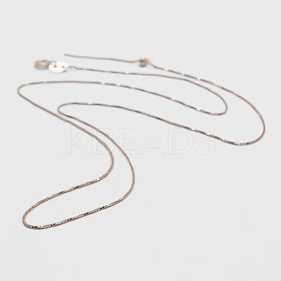 925 Sterling Silver Box Chain Necklaces STER-F039-45cm-13RG-1