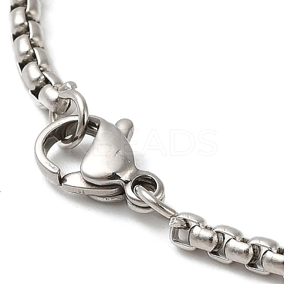 Non-Tarnish 201 Stainless Steel Pendant Necklace with Box Chains NJEW-H015-02P-1