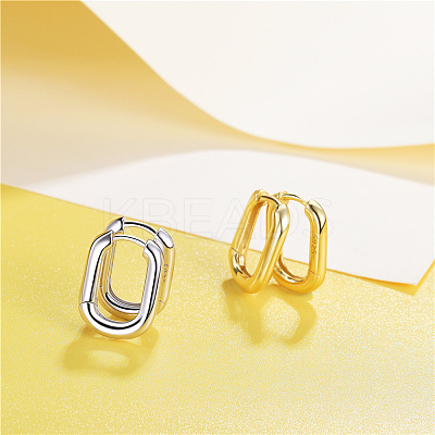 Rhodium Plated 925 Sterling Silver Hoop Earrings JE834A-01-1