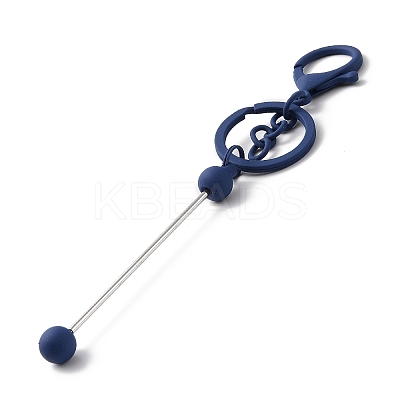 Spray Painted Alloy Bar Beadable Keychain for Jewelry Making DIY Crafts KEYC-A011-02F-1
