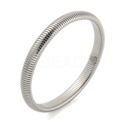 Non-Tarnish 304 Stainless Steel Spring Bangles for Women Men BJEW-U003-02B-P-1
