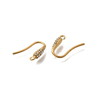 304 Stainless Steel Rhinestone Earring Hooks STAS-D310-01G-01-1