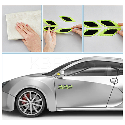 3 Sets 3 Colors Leaf Shape Resin Car Door Protector Anti-collision Strip Sticker STIC-FH0001-15A-1