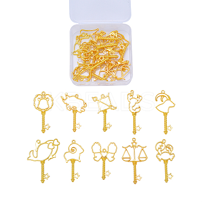24Pcs 12 Style Alloy Open Back Bezel Pendants PALLOY-CJ0001-128-1