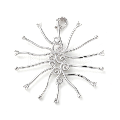 925 Sterling Silver Clear Cubic Zirconia Pendant Cabochon Settins STER-M092-06P-1