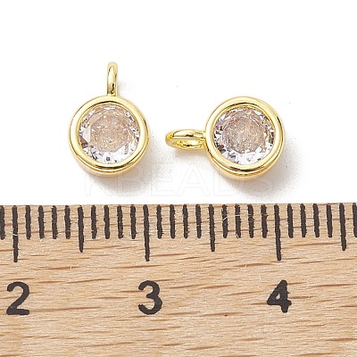 Brass Micro Pave Clear Cubic Zirconia Pendants KK-K360-13G-1