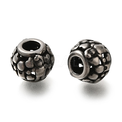 304 Stainless Steel European Beads STAS-D191-12F-AS-1