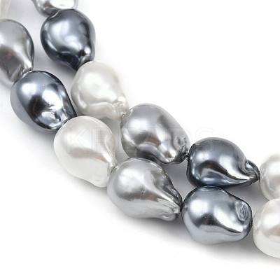 Electroplated Glass Beads Strands GLAA-H039-06D-1