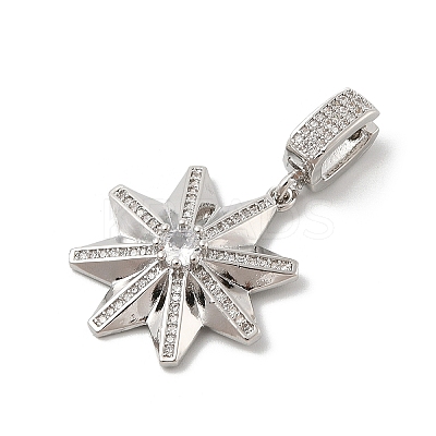 Brass Micro Pave Cubic Zirconia Pendants KK-U047-10P-1