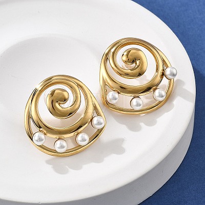 304 Stainless Steel Stud Earrings EJEW-R020-02G-02-1