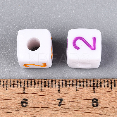 Opaque Acrylic European Large Hole Beads SACR-N020-01A-03-1