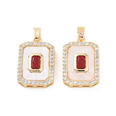 Brass Micro Pave Cubic Zirconia Pendants KK-E068-VC462-1