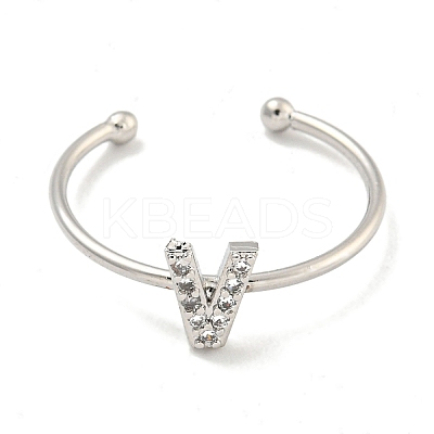 Rack Plating Brass Open Cuff Rings for Women RJEW-F162-02P-V-1