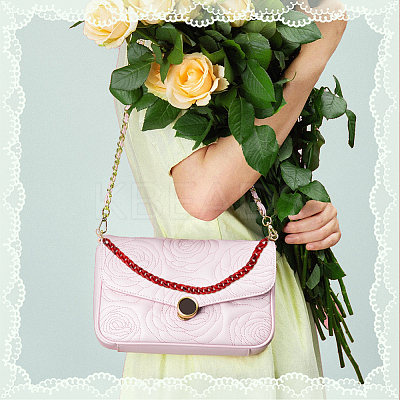 2Pcs 2 Colors Resin Imitation Gemstone Curb Chain Bag Straps FIND-WR0008-61-1