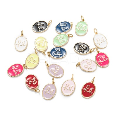 Brass Enamel Pendants KK-G399-09-1