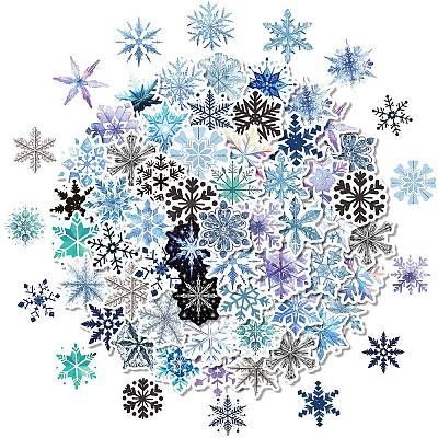 50Pcs Snowflake Paper Stickers DIY-P085-04-1