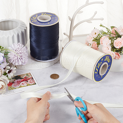 2 Rolls 2 Colors 80M Polyester Satin Ribbons OCOR-BC0006-13-1