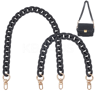 2Pcs 2 Style Acrylic Cable Chain Bag Handles AJEW-WR0001-70-1